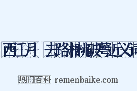 西江月·去路湘桃破萼近义词是什么意思的图片